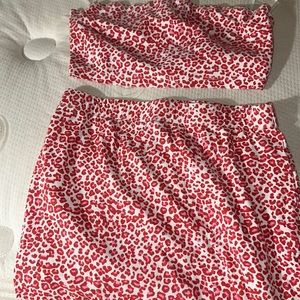 Shein leopard top and skirt set